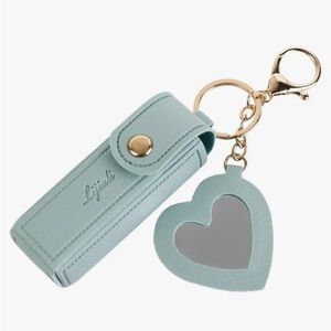 Light Blue Keychain with Heart Mirror